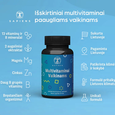 Multivitaminai vaikinams (paaugliams), 30 tab.