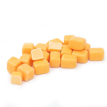 Traškūs mangų skonio karamelės kubeliai „Mangai“, 120 g