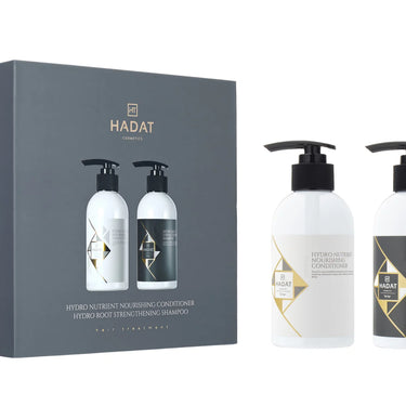 Hadat cosmetics Gift box Root Strengthening Shampoo and Nutrient Nourishing conditioner – dovanų dėžutė šampūnas bei kondicionierius, 250 ml