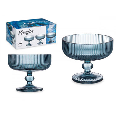 Indelis ledams/desertui 6vnt 310 ml stiklas, mėlynos spalvos