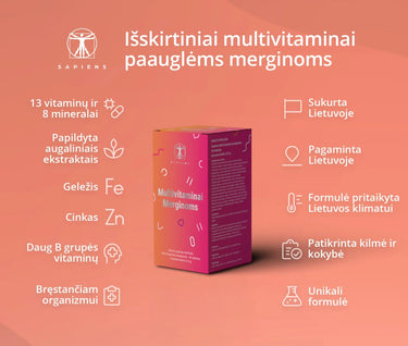 Multivitaminai merginoms (paaugliams), 30 tab.