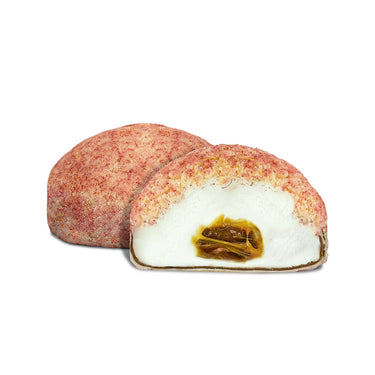 Zefyrai su karamelės įdaru, jogurtiniu glaistu ir avietėmis, 100 g