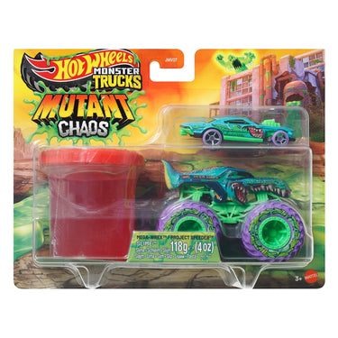 HOT WHEELS MONSTER TRUCKS MUTANT CHAOS džipas su slaimu,