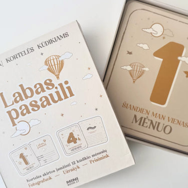 12 mėnesių prisiminimų kortelės kūdikiams