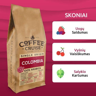 Kavos pupelės Coffee Cruise COLOMBIA 1 kg