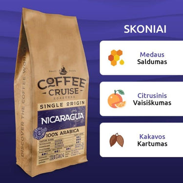 Kavos pupelės Coffee Cruise NICARAGUA 1 kg