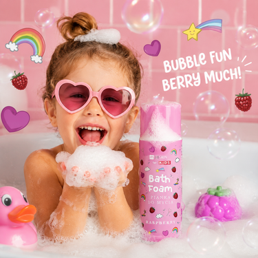 HISKIN Kids prausimosi putos Raspberry, 250 ml (purškiamos)