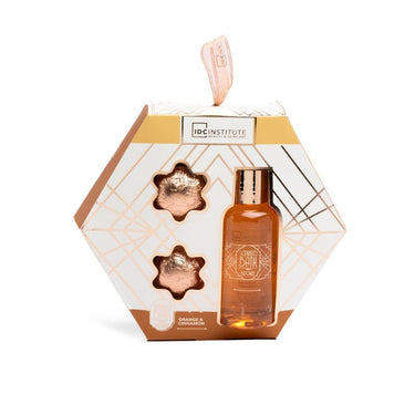 IDC INSTITUTE vonios rinkinys Orange & Cinnamon (dušo gelis, vonios burbulai 2x30g)