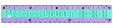 Plastikinė liniuotė CLASSIC, Kite, 20 cm, violetinės / turkio sp.