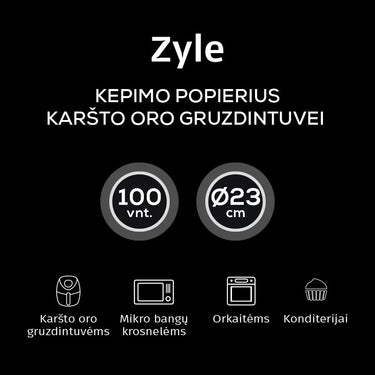 Kepimo popierius karšto oro gruzdintuvei Zyle Ø23 , 100 vnt