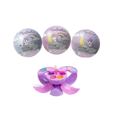 MARTINELIA makiažo rinkinys vaikams rutuliukas Little Unicorn (6 akių šešėliai, 4 lūpų blizgesiai, aplikatorius)