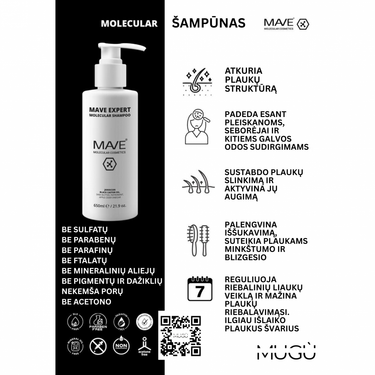 MAVE MOLECULAR Šampūnas 650ml + Kondicionierius 650ml