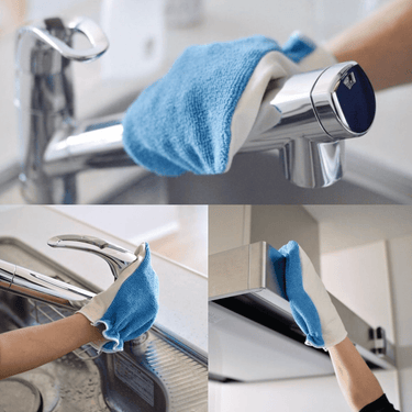 Mikropluošto šluostė-pirštinė DUOTEX Premium mėlyna, dvipusė
