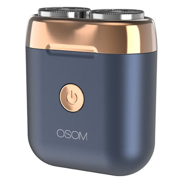 Mini plaukų skutimo mašinėlė-barzdaskutė OSOM Dual Blade Rotary Shaver, mėlynos spalvos