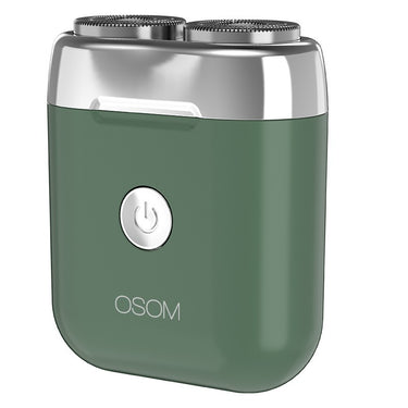 Mini plaukų skutimo mašinėlė-barzdaskutė OSOM Dual Blade Rotary Shaver, žalios spalvos