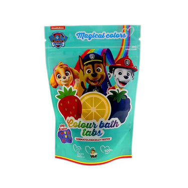 PAW PATROL spalvotos vonios tabletės gervuogių, pomelo, braškių aromato, 9 vnt x 16 g