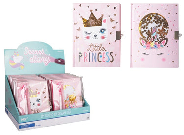 Užrašų knygelė - dienoraštis LITTLE PRINCESS & UNICORN, MP, A5, 80 lapų, su spynele ir magišku rašikliu