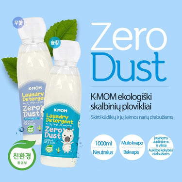 K-MOM “Zero Dust” organiškas skalbinių ploviklis (bekvapis), 1 L