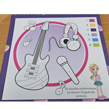 Spalvink pagal skaičius. Su lipdukais. Polly Pocket