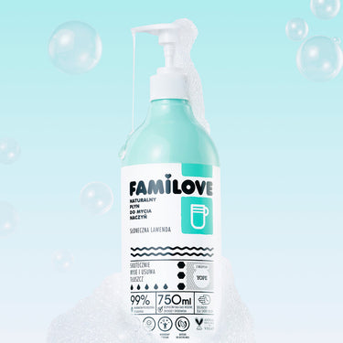 YOPE “FAMILOVE” Natūralus indų plovimo skystis, 750ml